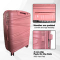 Hardside Luggage Sets 3 Pieces, Expandable Luggages Spinner Suitcase With Tsa Lock Lightweight Carry On Luggage 20Inch 24Inch 28Inch Rose Gold Polypropylene