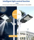 Solar Street Lights Outdoor, Parking Lot Lights With 66Pcs Led Beadsip65 Waterproof Solar Flood Lights, Dusk To Dawn Solar Lights For Garden, Street Side Road,Courtyard Villa,City Square Black White Modern,Sporty,Vintage Metal