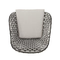 Herbert Chair Black Pe Rattan Iron Waterproof Fabric