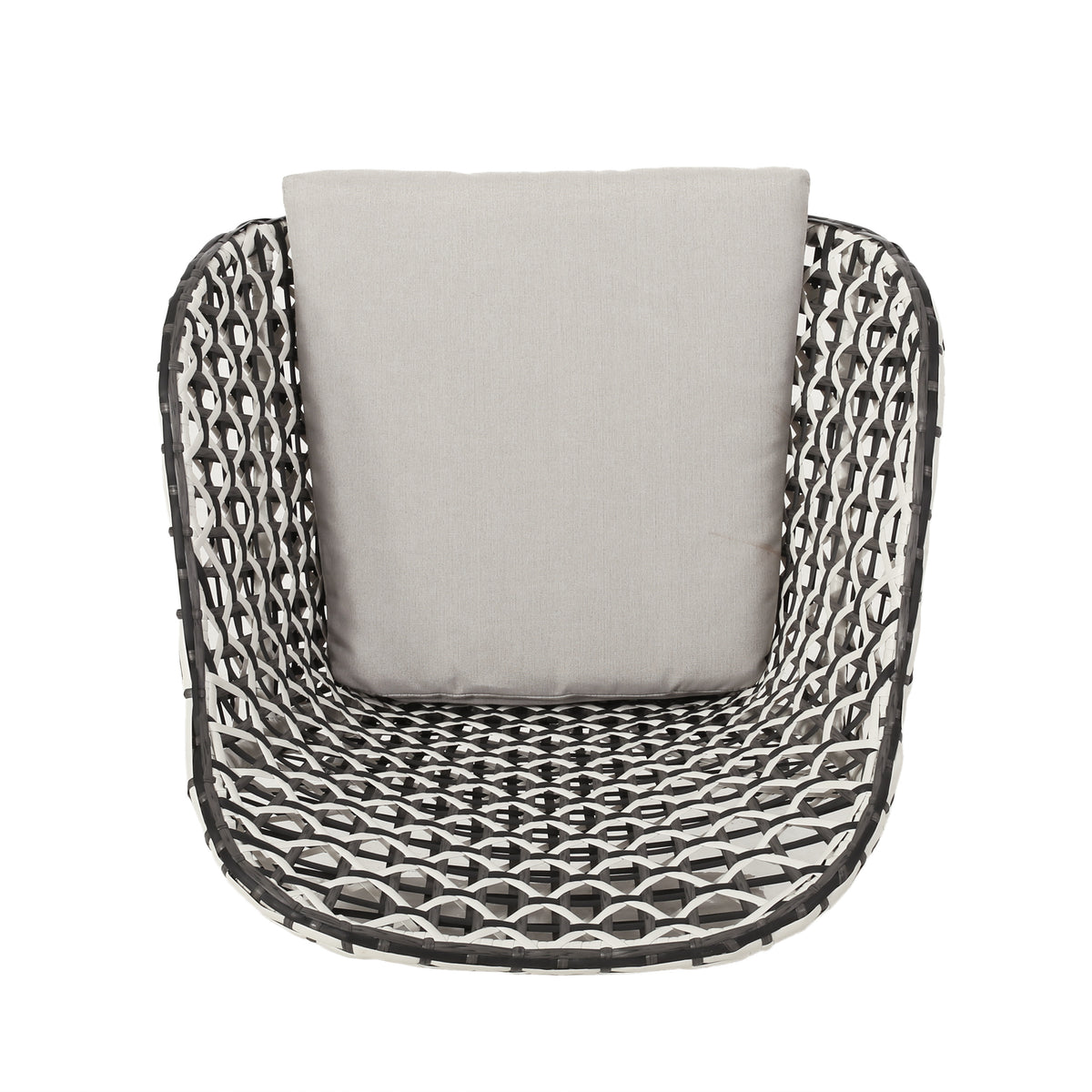 Herbert Chair Black Pe Rattan Iron Waterproof Fabric