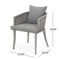 Pebble Chair Grey Pe Rattan Iron Waterproof Fabric