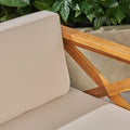 Alcove Lshape Sofa Set, Beige Beige Seats 4 Acacia Wood