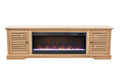 83 Inch Electric Fireplace Tv Console For Tvs Up To 95 Inches, Natural Finish Natural 90 Inches Or Larger Wood