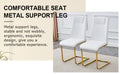 Table And Chair Set.Modern Rectangular Dining Table With Transparent Tempered Glass Tabletop And Gold Plated Metal Legs.Paried With 8 Comfortable Chairs With Pu Seats And Golden Metal Legs. Transparent,White Gold Seats 8 Glass Metal