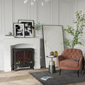 Homcom Modern Fireplace Mantel, Surround Mantels For Fireplace With Decorative Pattern Interior Width 29