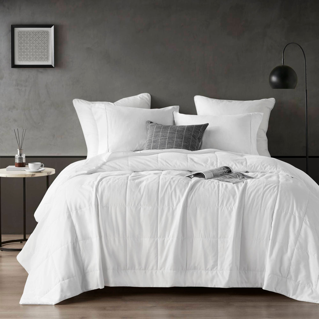 Down Alternative Blanket White King White Polyester