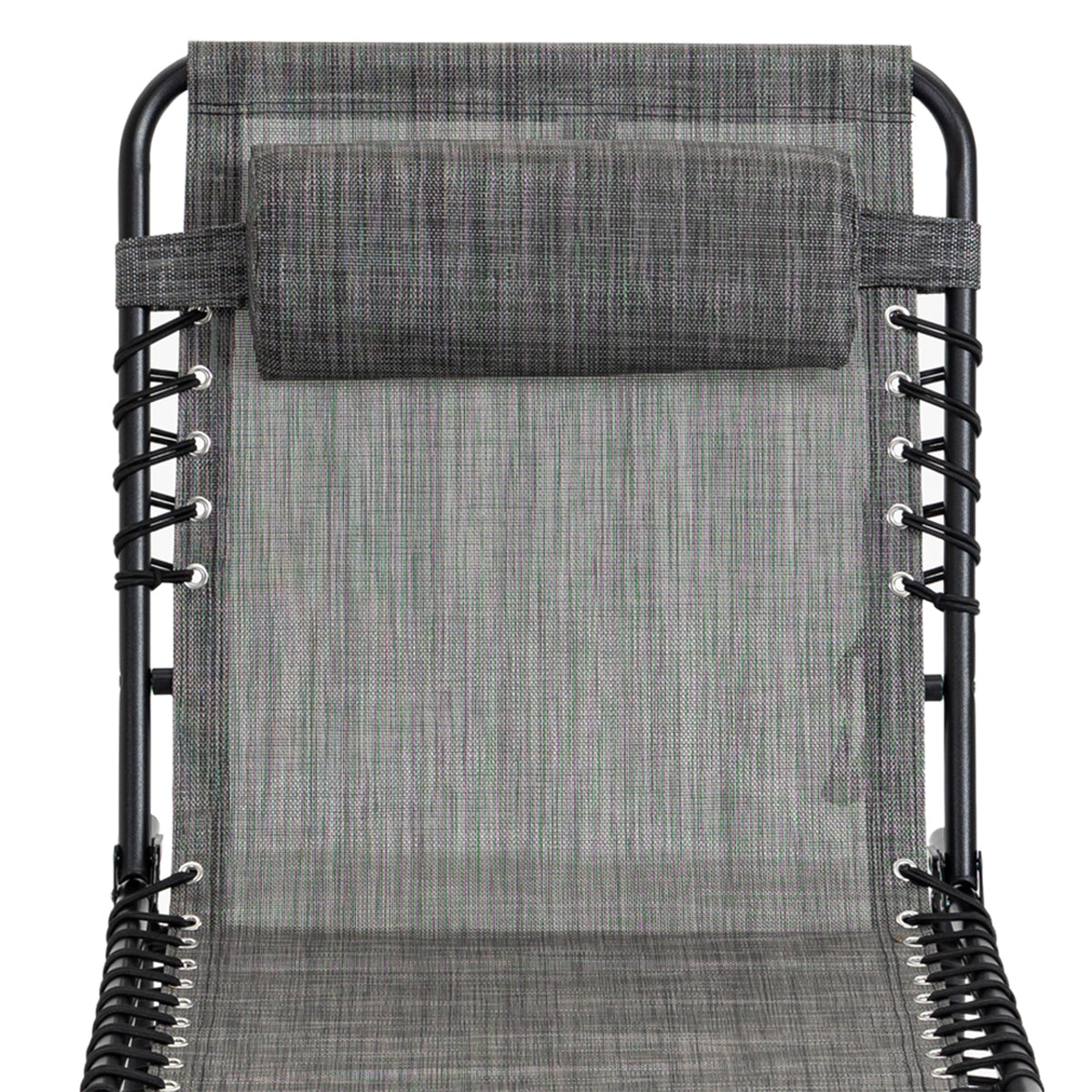 Outsunny Reclining Chaise Lounge Chair, Portable Sun Lounger, Folding Camping Cot, With Adjustable Backrest And Removable Pillow, For Patio, Garden, Beach, Grey Gray Fabric