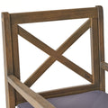 Perla Dining Chair,2Pcs With 2 Cushions Dark Grey Acacia Wood