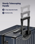 28 Inch Checked Travel Luggage With Tsa Lock&Spinner Wheels, Abs Pc Hardside Lightweight Suitcase Blue Abs Pc