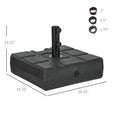 Outsunny 88 Lbs. Fillable Umbrella Base With Steel Umbrella Holder For 1.25