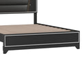 Queen Size Pu Upholstered Bed, Headboard With Led Light Strips And Sparkling Shiny Decoration, No Box Spring Required, Black Queen Black Pu