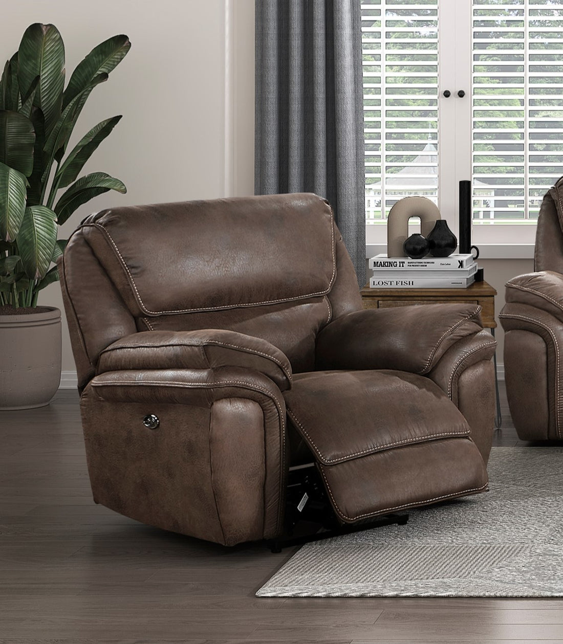 Plush Modern Living Room Sofa Set 3Pc Power Reclining Sofa Loveseat Chair Brown Microfiber Upholstery Usb Port Solid Wood Frame Furniture Brown Microfiber Wood Primary Living Space Modern Plywood,Solid Wood 6 Seat