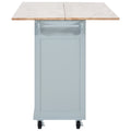 K&K Kitchen Island With Foldable Counter Top, Kitchen Storage Cart With Slide Out Shelf, Towel Rack And Drawer, Rolling Kitchen Cart On Wheels, For Kitchen, Living Room, Dining Room, Grey Blue Grey Blue Brown Kitchen Classic,Farmhouse,Luxury,Modern
