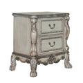 Vintage Bone White 2 Drawer Nightstand Vintage 2 Drawers Bedroom Rectangle Vintage Poplar Wood Plastic