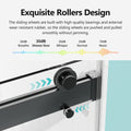 56 60 Inches W *76 Inches H Frameless Double Sliding Soft Close Shower Door In Matte Black,3 8 Inches 10Mm Thick Sgcc Tempered Glass Door Black Glass Metal