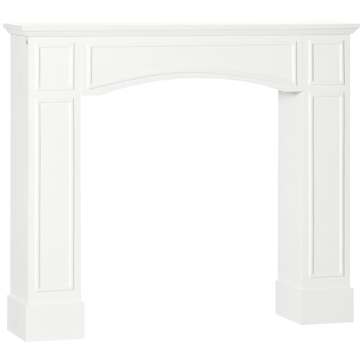 Homcom Modern Fireplace Mantel, Surround Mantels For Fireplace With Decorative Pattern Interior Width 29" White White Mdf