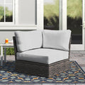 Shick Fully Assembled Corner Wedge Patio Chair With Cushions Espresso Wicker