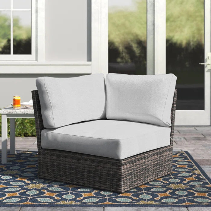 Shick Fully Assembled Corner Wedge Patio Chair With Cushions Espresso Wicker