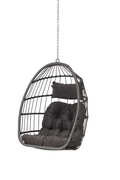 Outdoor Garden Rattan Egg Swing Chair Hanging Chair Pe Hang Chair Yes Sectional Dark Blue Water Resistant Frame Water Resistant Cushion Garden & Outdoor American Design Polypropylene Rattan