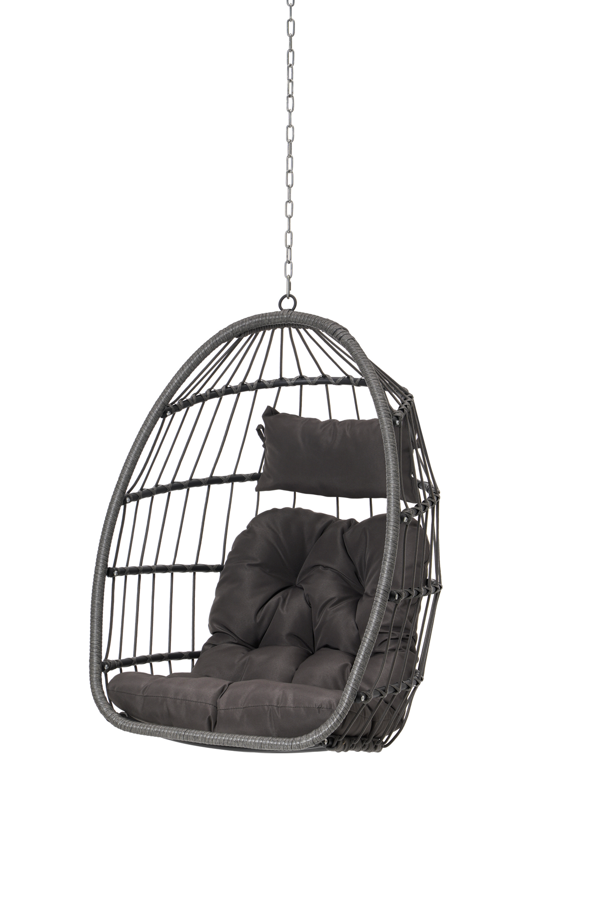 Outdoor Garden Rattan Egg Swing Chair Hanging Chair Pe Hang Chair Yes Sectional Dark Blue Water Resistant Frame Water Resistant Cushion Garden & Outdoor American Design Polypropylene Rattan