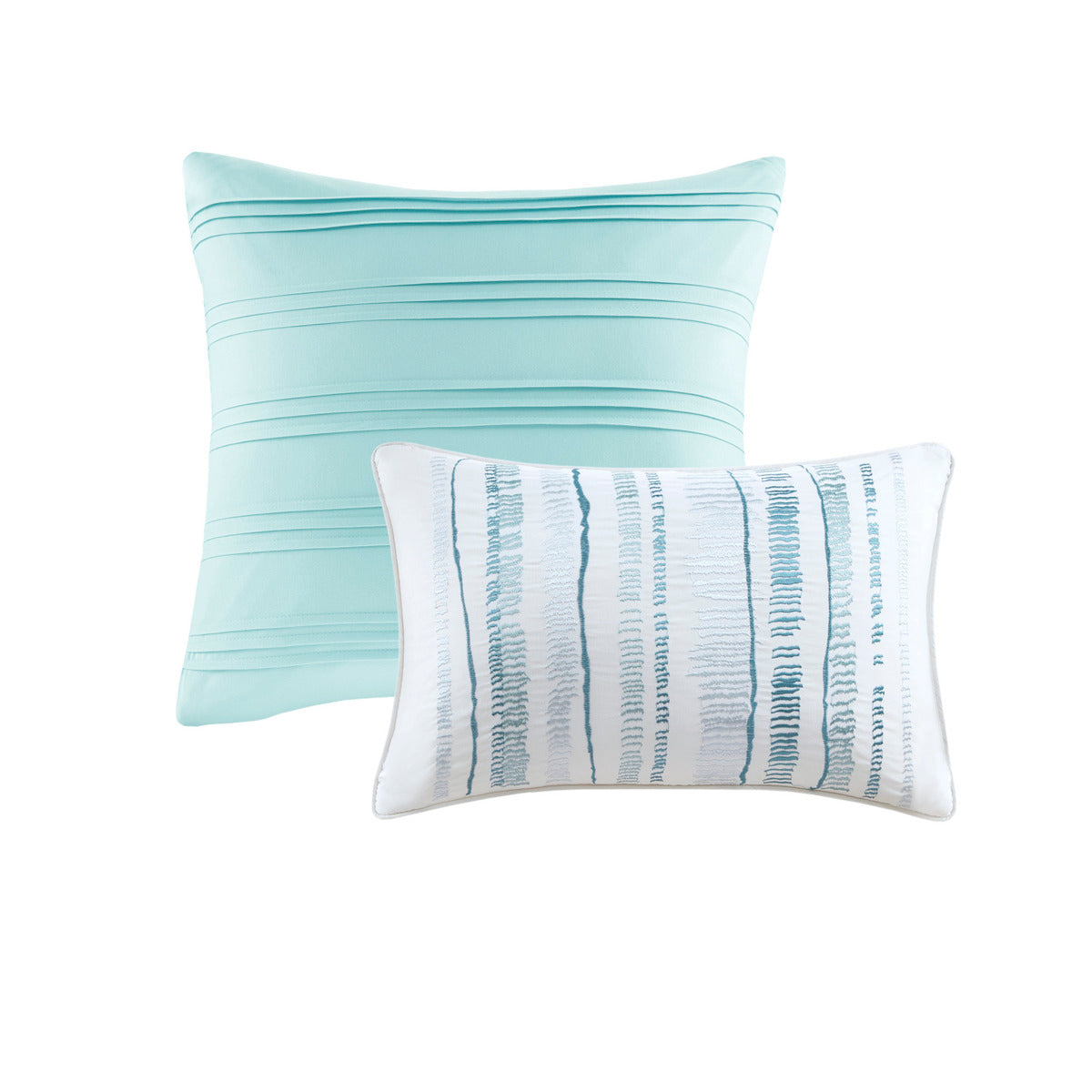 8 Piece Printed Seersucker Comforter And Quilt Set Collection Aqua King Cal King King Aqua Polyester