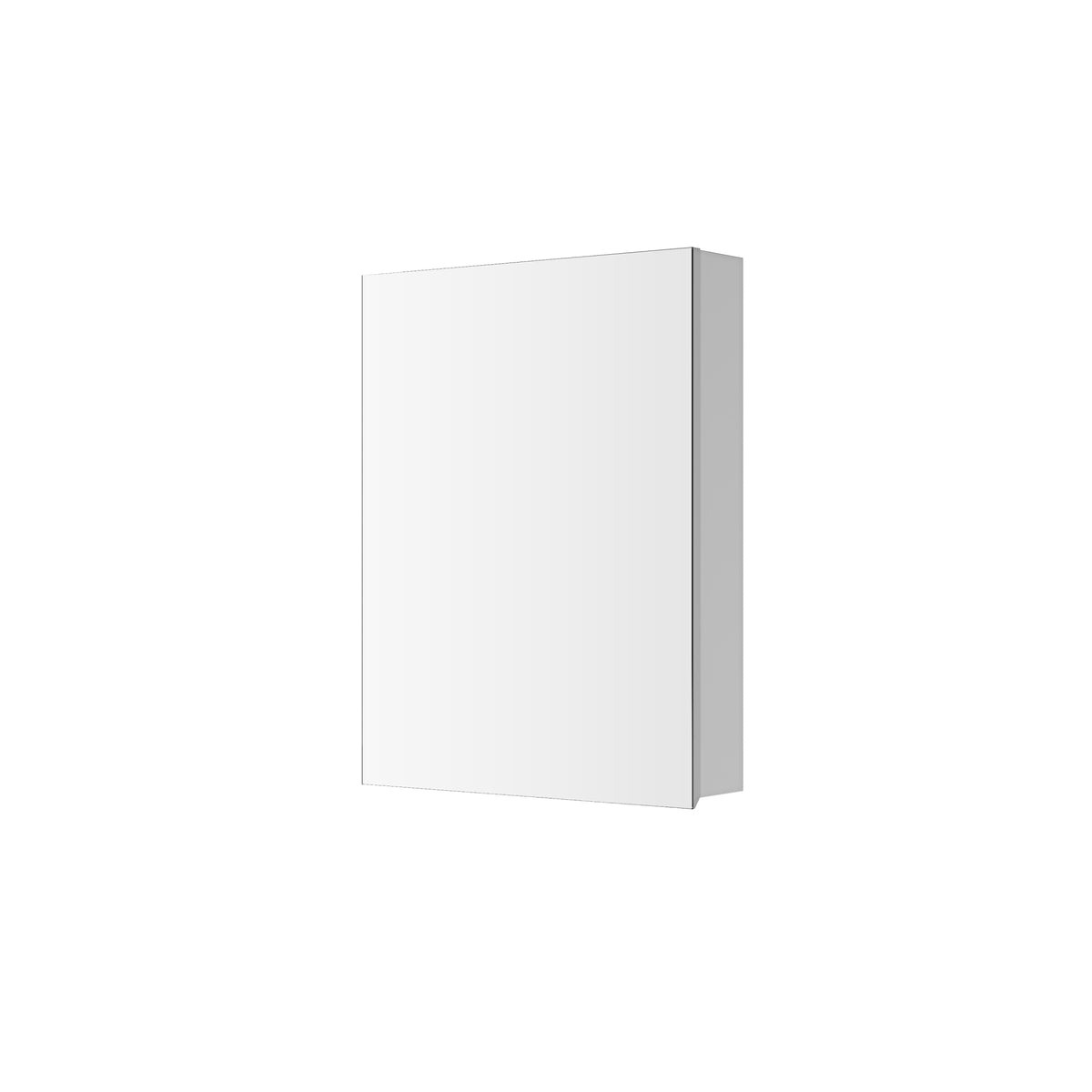 20'' W X 26'' H Bathroom Mirror Medicine Cabinet Wooden Door Medicine Cabinets For Bathroom, Wall Mounted Recessed Or Surface, Bathroom Mirror With Storage, Left Opening Door White Engineered Wood