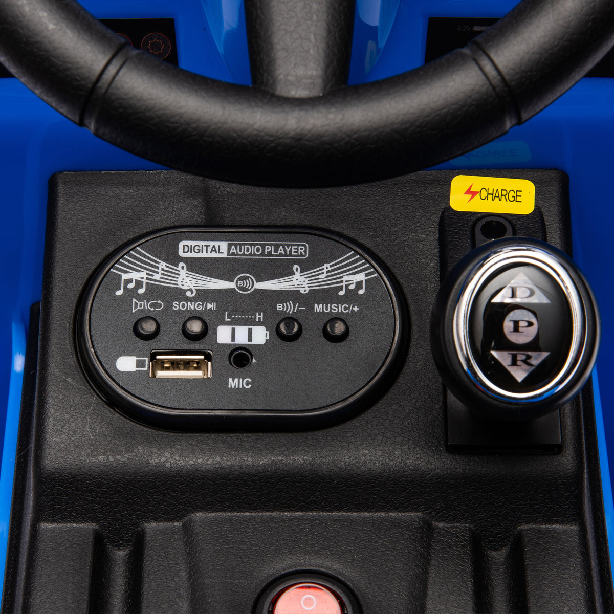 12V Kids Ride On Electric Tractor Black Knight,Kids Ride On Toy.2Wd,Non Skid Tires, Steering Wheel, Foot Pedal,With Removable Storage Tug,Light,Bluetooth,Music,Mp3,Usb,Power Display For Kids Aged 2 3. Blue 50 99 Lbs Polypropylene