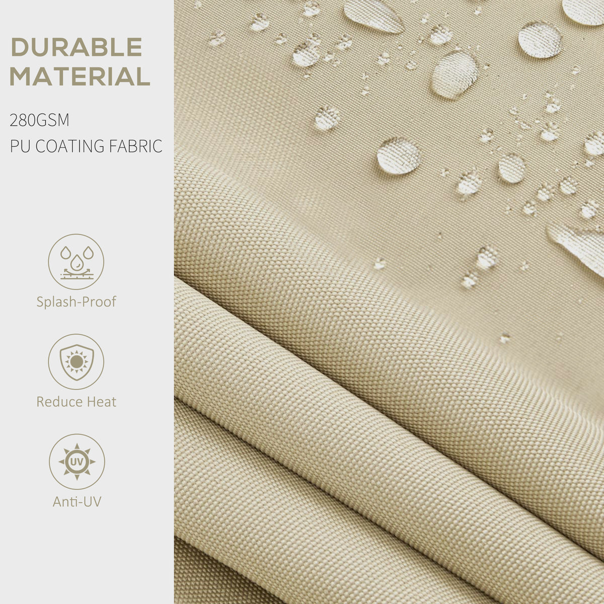Outsunny 8' X 6.5' Retractable Awning, Patio Awning Sunshade Shelter With Manual Crank Handle, 280Gsm Uv Resistant Fabric And Aluminum Frame For Deck, Balcony, Yard, Beige Beige Polyester