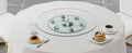 Double Layer Rotatable Round Glass.The Rotatable Design Makes It More Convenient To Retrieve And Place Items.The Upper Glass Has A Diameter Of 24 Inches, While The Lower Glass15 Inches. Transparent Glass