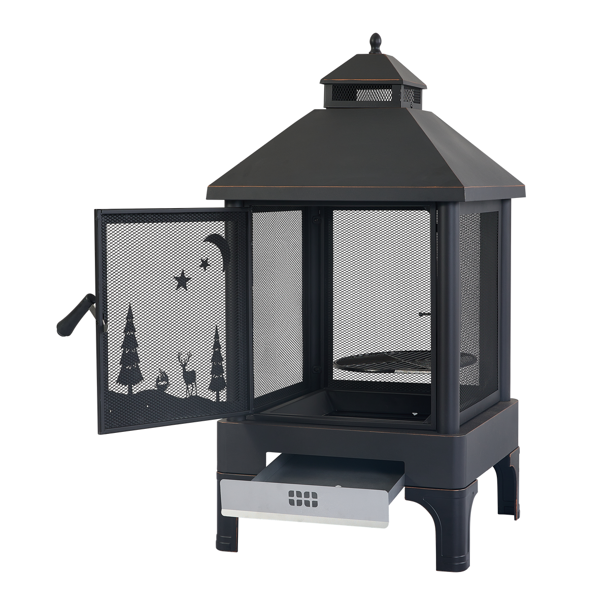 Xot036 Garden Metal Outdoor Heating Furnace For Backyard Fir Pit Black Garden & Outdoor Metal
