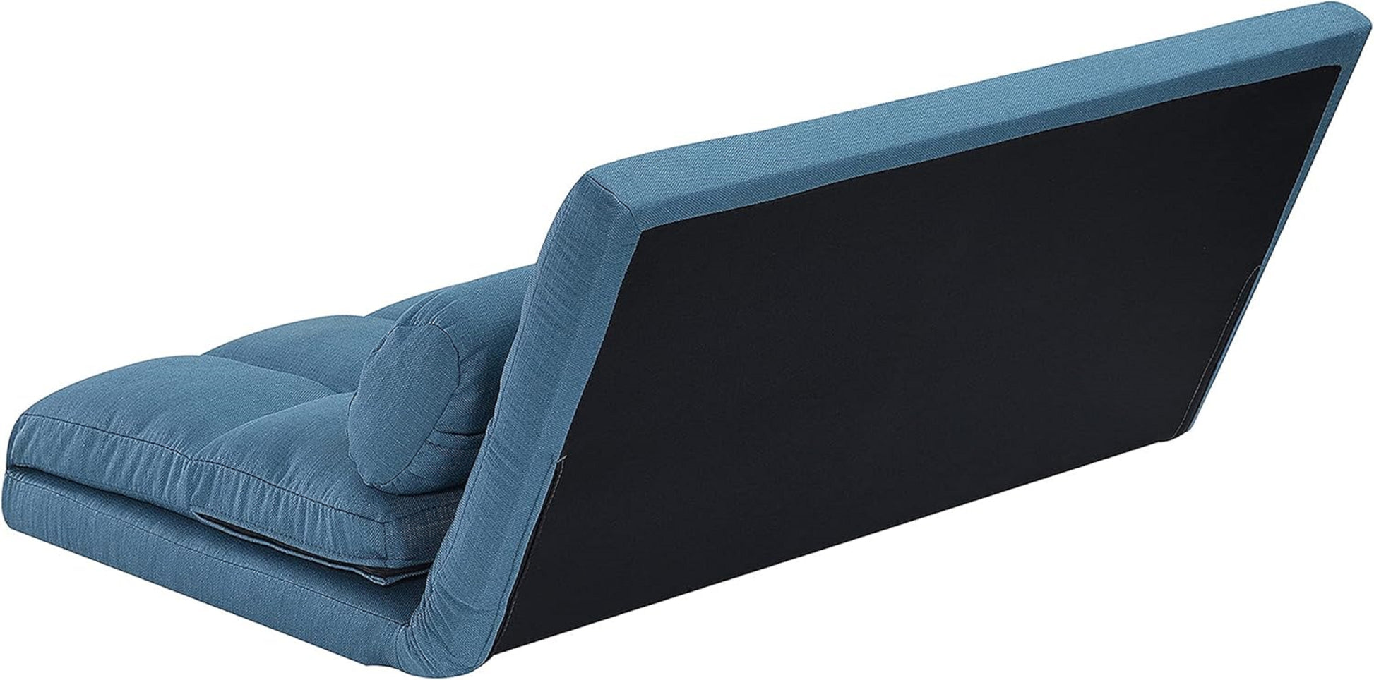 2 Seater Contemporary Foldable Sofa Bed Trifold Foam Mattress Sleeper Chair With Tufted Seat Backrest Convertible Couch W Pillows Blue1Pc Blue Polyester Primary Living Space Cushion Back Traditional Foam Wood