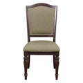 Dark Cherry Finish Dining Chairs Set Of 2 Upholstered Seat And Back Trim Wooden Furniture Side Chairs Set Cherry Dining Room Arm Chair Solid Back Wood
