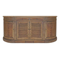 70 Inch Sideboard Console Serving Buffet Cabinet, 2 Shuttered Doors, Brown Brown Wood Metal