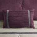 7 Pc Pieced Faux Suede Comforter Set Purple King King Purple Polyester