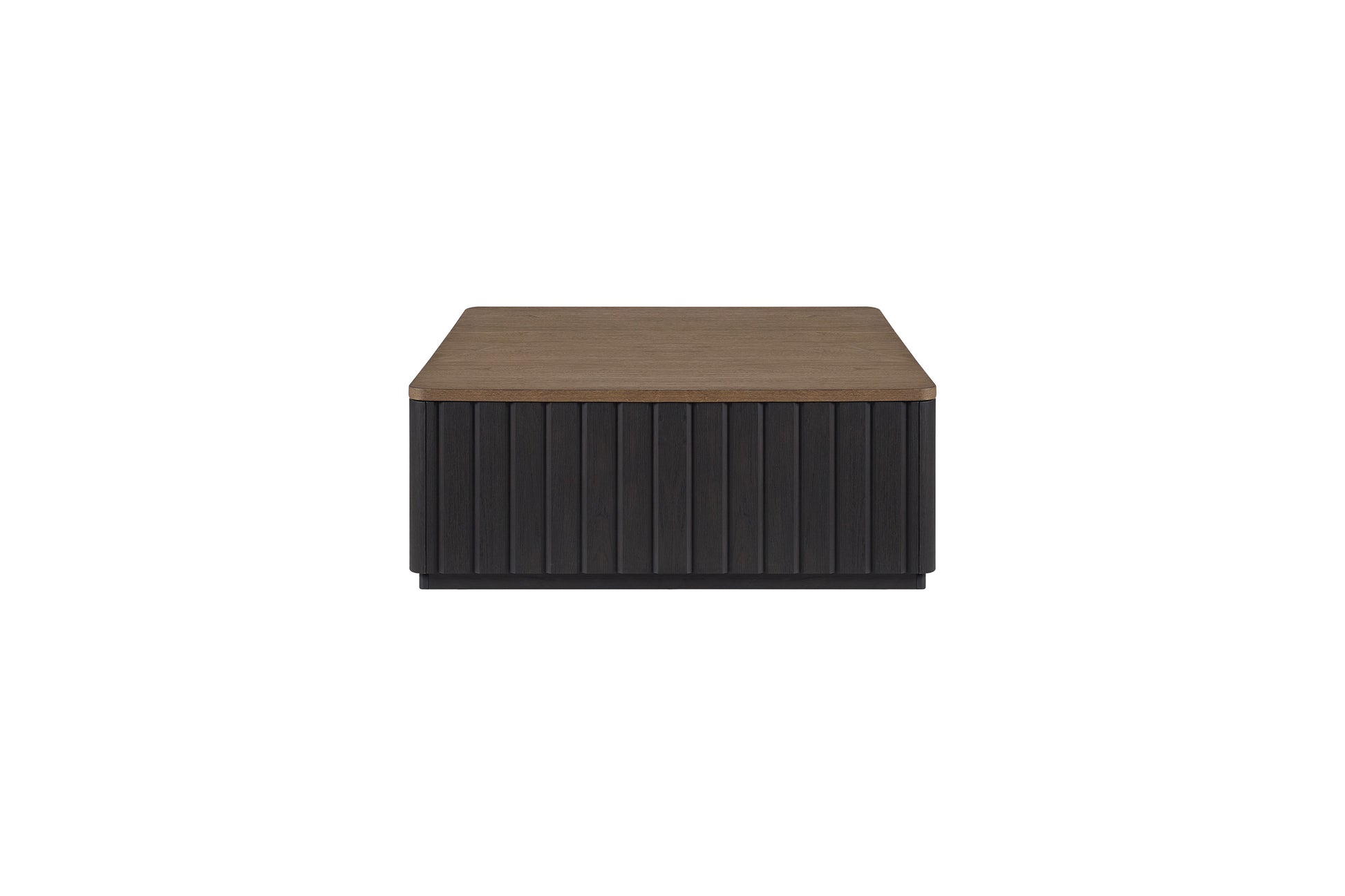 Channel Cocktail Table W Casters Black Solid Wood Mdf