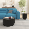 15.72 Inch H Barrel Coffee Table, Nordic Style, Simple Design, Suitable For Indoor And Outdoor Use, Magnesium Oxide Material, Suitable For Living Room, Bedroom Or Garden Sofa Black Magnesium Oxide