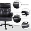 Vinsetto Heavy Duty Pu Leather Office Chair Hold Up To 400Lb, Black Black Pu Leather