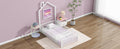 Twin Size Metal House Platform Bed With Guardrail And Chimney, White Box Spring Not Required Twin White Metal Metal