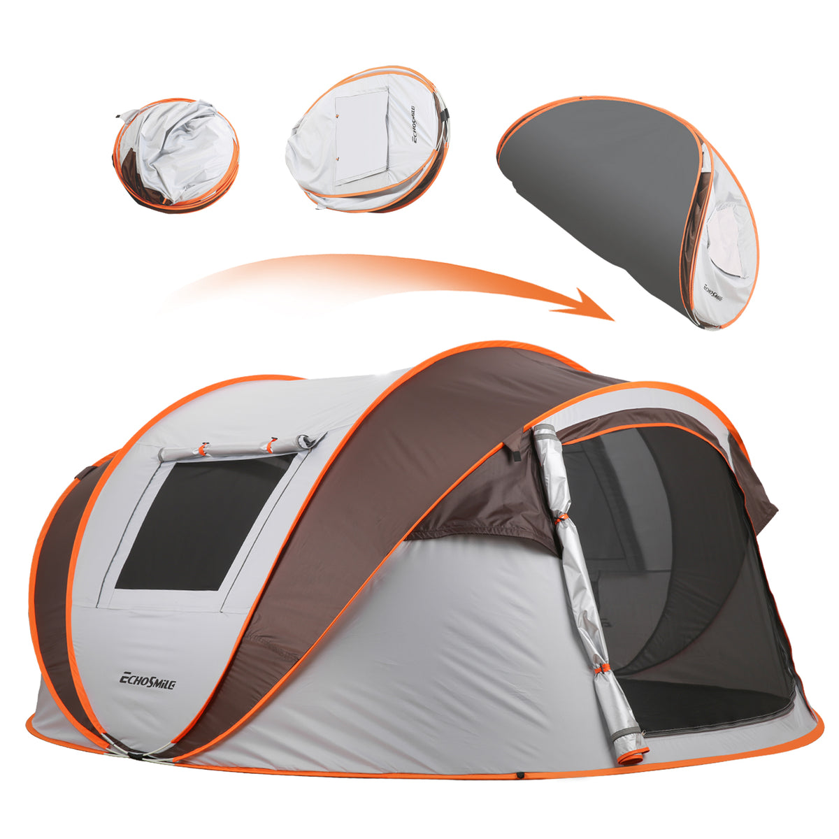 4 6 Persons White Light Orange Pop Up Boat Tent White Light Orange Polyethylene