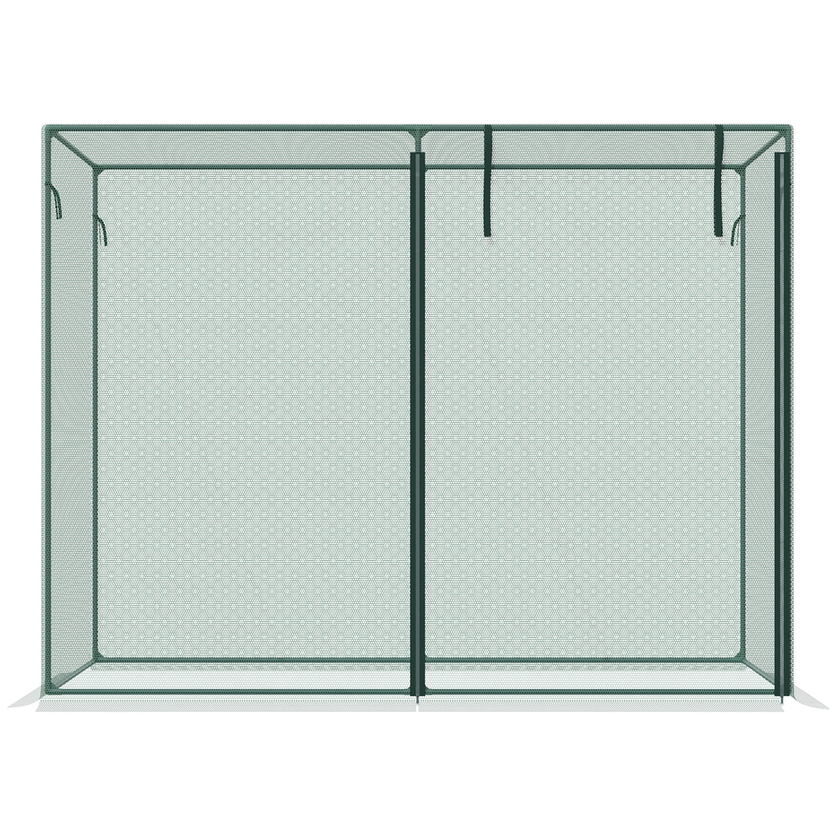Outsunny 6' X 3' Crop Cage, Plant Protection Tent With Zippered Doors For Vegetable Garden, Backyard, Green Green Steel