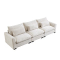 3 Seater Deep Seat Couches For Living Room, Wide And Deep Seat Comfy Living Roo Sofas With 3 Waist Pillows, Beige Corduroy Beige Corduroy 3 Seat