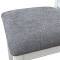 Agody Dining Room Furniture White Finish Set Of 2 Seating Chairs Cushion With Grey Color Seats Wooden Back Kitchen Breakfast Chairs, Dining Chair Solid White Dining Room Rubberwood Slat Back