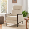 Recliner Chair Beige Fabric