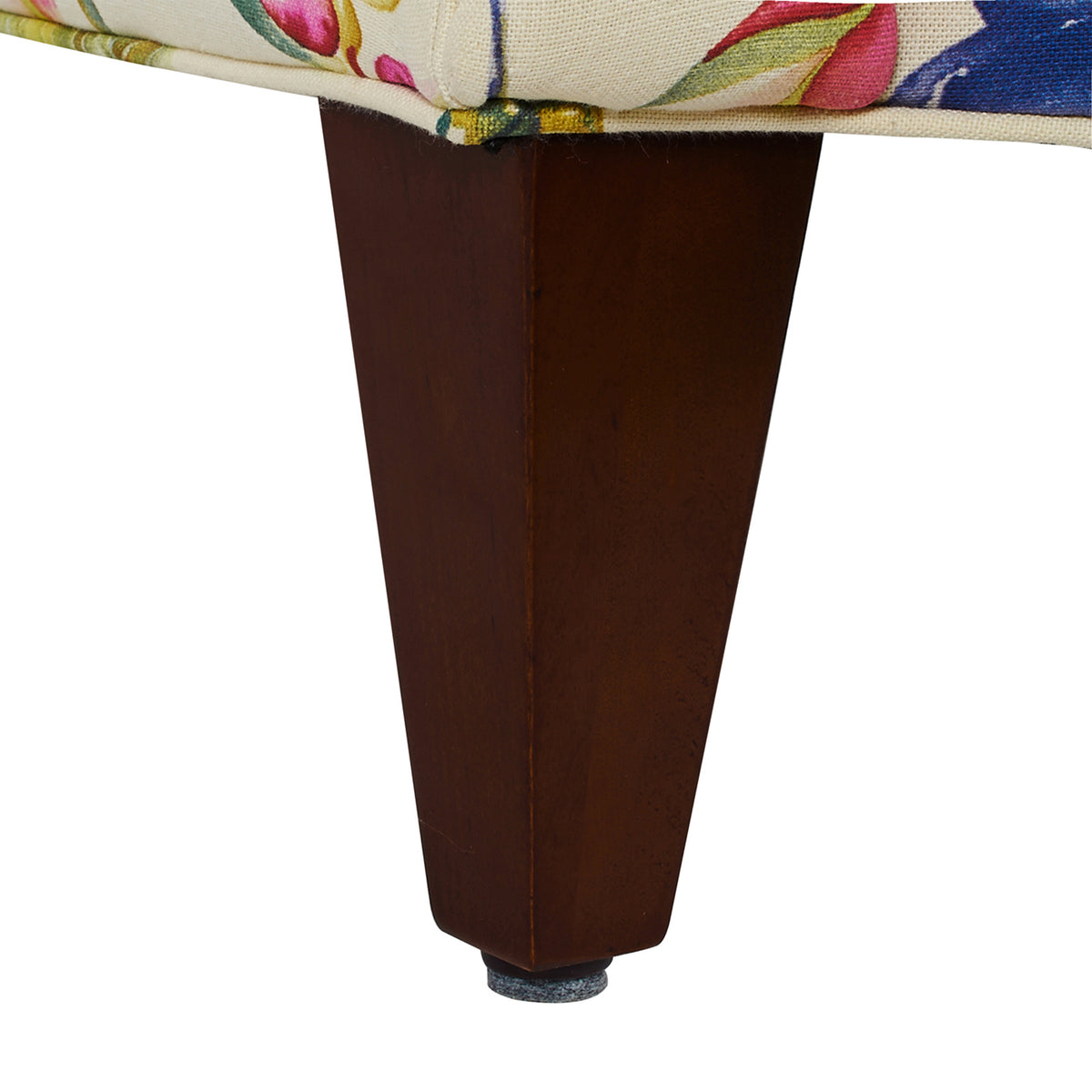 Paradise Upholstered Arm Chair, Off White Floral Printed On Cotton Beige Foam Fabric