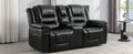 Home Theater Recliner Set Manual Recliner Chair With Wide Armrest, Two Built In Cup Holders For Living Room,Bedroom, Black Old Sku:Sg000760Aab Black Foam Pu Leather