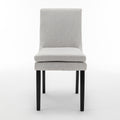 Modern Dining Chairs Set Of 2, Upholstered Kitchen & Dining Room Chairs With Solid Wood Legs,Tufted Linen Fabric Chairs For Living Room, Restaurant Light Gray Linen