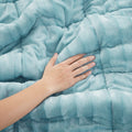 Faux Fur Comforter Mini Set Queen Teal Blue Polyester