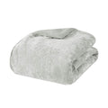 Crushed Velvet Sherpa Reversible Comforter Set King Grey Polyester