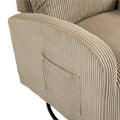 Jiada Upholstered Swivel Glider.Flannel Fabric.Rocking Chair For Nursery In Light Brown.Modern Style One Left Bag Light Brown Primary Living Space Foam Fabric Metal