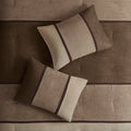 7 Piece Faux Suede Comforter Set Brown Cal King California King Brown Polyester